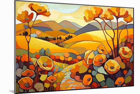 California Poppy Landscape-Avril Anouilh-Mounted Art Print