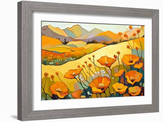 California Poppy Landscape-Avril Anouilh-Framed Art Print