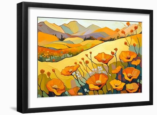 California Poppy Landscape-Avril Anouilh-Framed Art Print