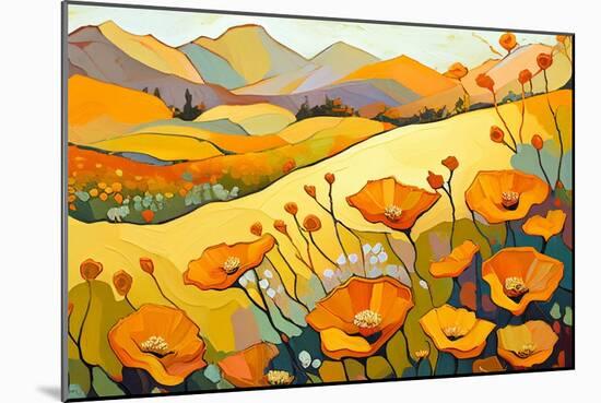 California Poppy Landscape-Avril Anouilh-Mounted Art Print