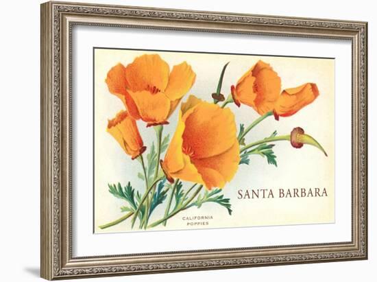 California Poppy, Santa Barbara, California-null-Framed Art Print