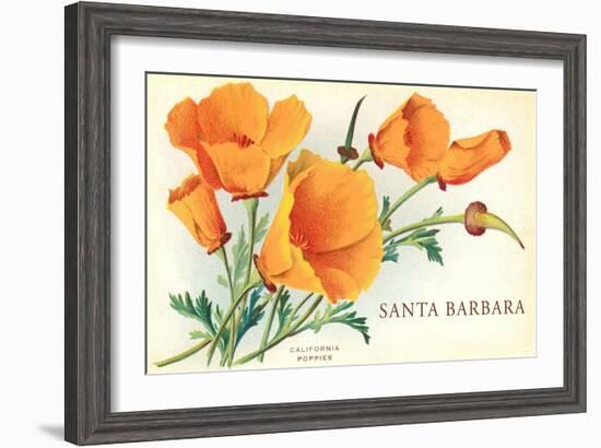 California Poppy, Santa Barbara, California-null-Framed Art Print