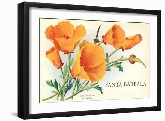 California Poppy, Santa Barbara, California-null-Framed Art Print