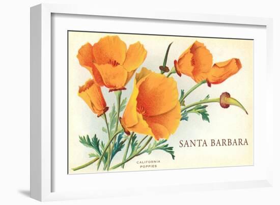 California Poppy, Santa Barbara, California-null-Framed Art Print
