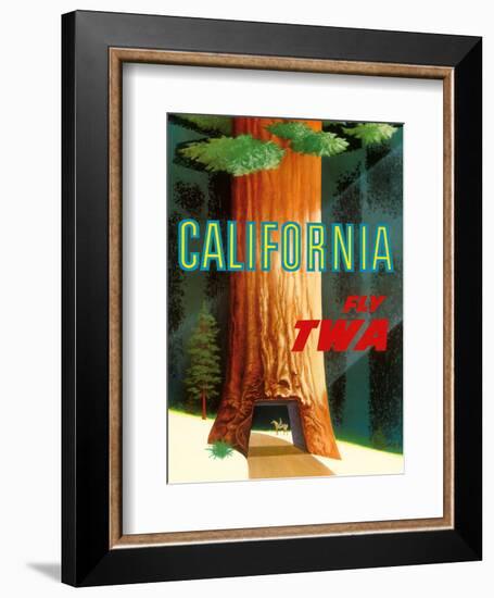 California Redwoods - TWA (Trans World Airlines)-David Klein-Framed Art Print