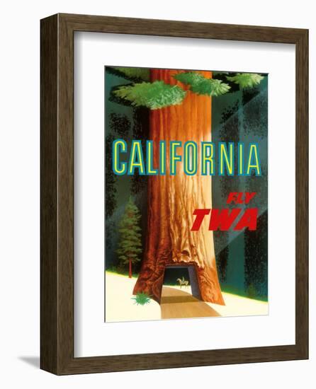 California Redwoods - TWA (Trans World Airlines)-David Klein-Framed Art Print