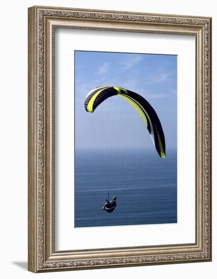 California, San Diego. Hang Glider Flying at Torrey Pines Gliderport-Steve Ross-Framed Photographic Print