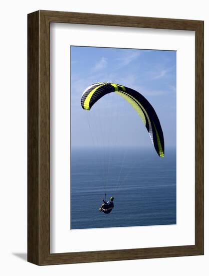 California, San Diego. Hang Glider Flying at Torrey Pines Gliderport-Steve Ross-Framed Photographic Print