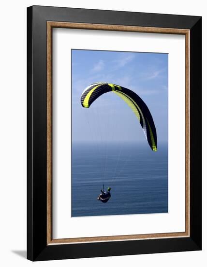 California, San Diego. Hang Glider Flying at Torrey Pines Gliderport-Steve Ross-Framed Photographic Print