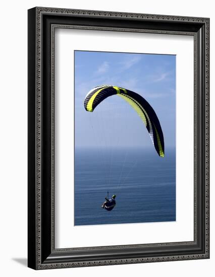 California, San Diego. Hang Glider Flying at Torrey Pines Gliderport-Steve Ross-Framed Photographic Print