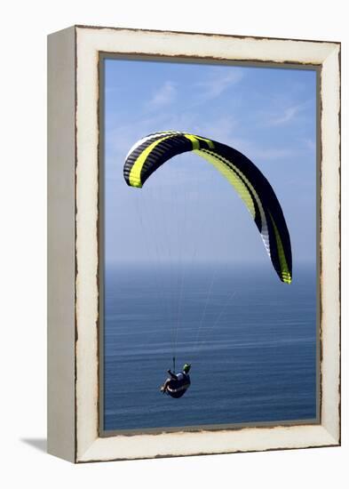 California, San Diego. Hang Glider Flying at Torrey Pines Gliderport-Steve Ross-Framed Premier Image Canvas