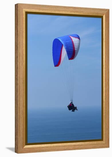 California, San Diego. Hang Glider Flying at Torrey Pines Gliderport-Steve Ross-Framed Premier Image Canvas