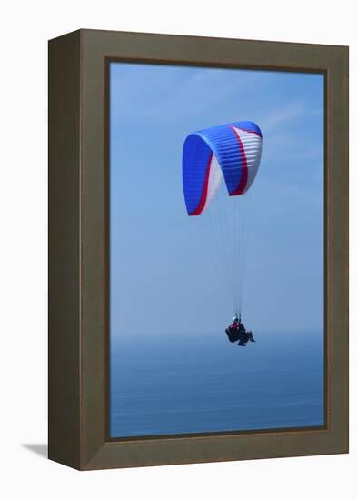 California, San Diego. Hang Glider Flying at Torrey Pines Gliderport-Steve Ross-Framed Premier Image Canvas