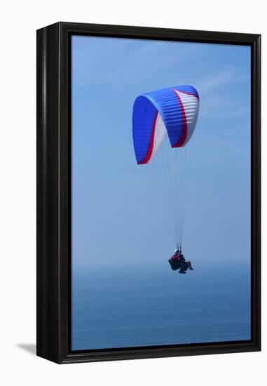 California, San Diego. Hang Glider Flying at Torrey Pines Gliderport-Steve Ross-Framed Premier Image Canvas