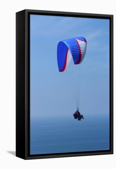 California, San Diego. Hang Glider Flying at Torrey Pines Gliderport-Steve Ross-Framed Premier Image Canvas