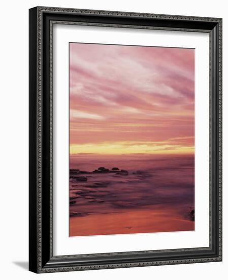 California, San Diego, Sunset Cliffs, Sunset over the Ocean with Waves-Christopher Talbot Frank-Framed Photographic Print