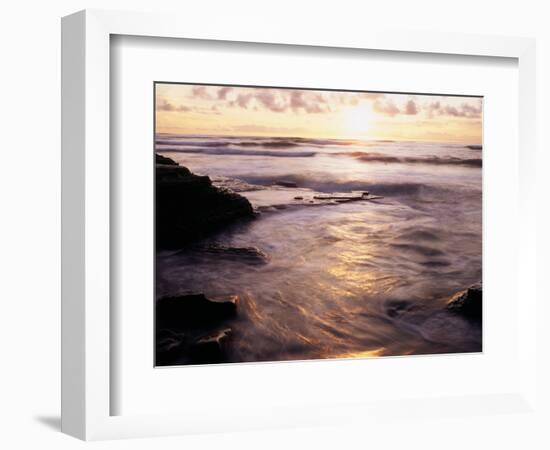 California, San Diego, Sunset Cliffs, Sunset over the Ocean-Christopher Talbot Frank-Framed Photographic Print