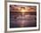 California, San Diego, Sunset Cliffs, Sunset Reflecting on a Beach-Christopher Talbot Frank-Framed Photographic Print