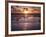 California, San Diego, Sunset Cliffs, Sunset Reflecting on a Beach-Christopher Talbot Frank-Framed Photographic Print