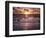 California, San Diego, Sunset Cliffs, Sunset Reflecting on a Beach-Christopher Talbot Frank-Framed Photographic Print