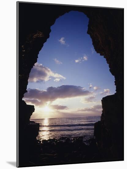 California, San Diego, Sunset Cliffs, Sunset Seen Through a Sea Cave-Christopher Talbot Frank-Mounted Photographic Print