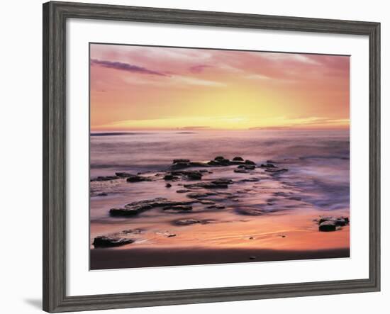 California, San Diego. Sunset Cliffs Tide Pools Reflecting the Sunset-Christopher Talbot Frank-Framed Photographic Print