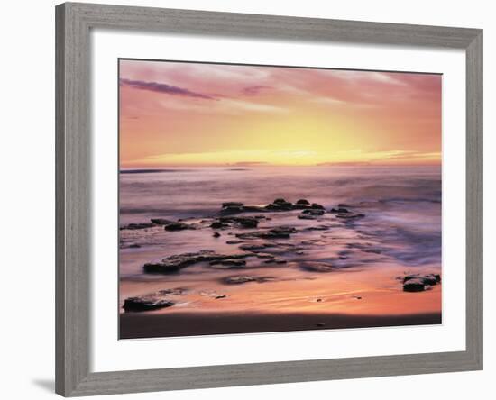 California, San Diego. Sunset Cliffs Tide Pools Reflecting the Sunset-Christopher Talbot Frank-Framed Photographic Print