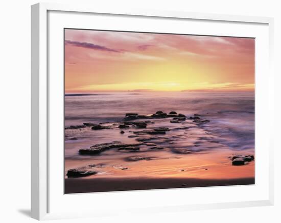 California, San Diego. Sunset Cliffs Tide Pools Reflecting the Sunset-Christopher Talbot Frank-Framed Photographic Print