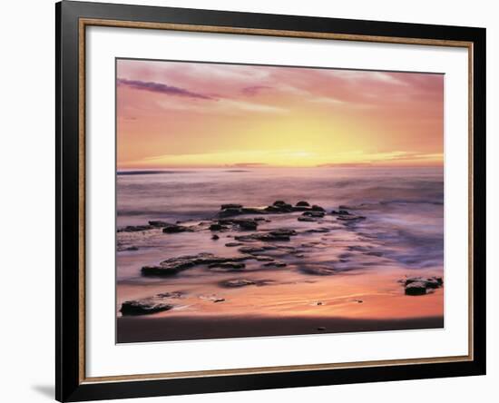 California, San Diego. Sunset Cliffs Tide Pools Reflecting the Sunset-Christopher Talbot Frank-Framed Photographic Print