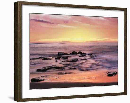 California, San Diego. Sunset Cliffs Tide Pools Reflecting the Sunset-Christopher Talbot Frank-Framed Photographic Print