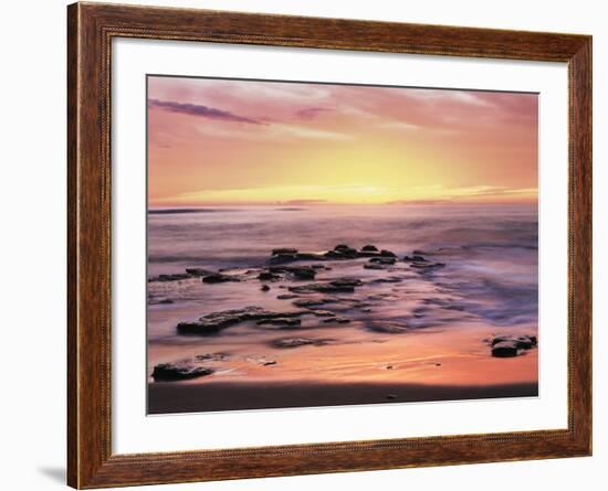 California, San Diego. Sunset Cliffs Tide Pools Reflecting the Sunset-Christopher Talbot Frank-Framed Photographic Print