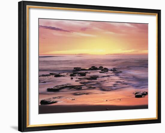 California, San Diego. Sunset Cliffs Tide Pools Reflecting the Sunset-Christopher Talbot Frank-Framed Photographic Print