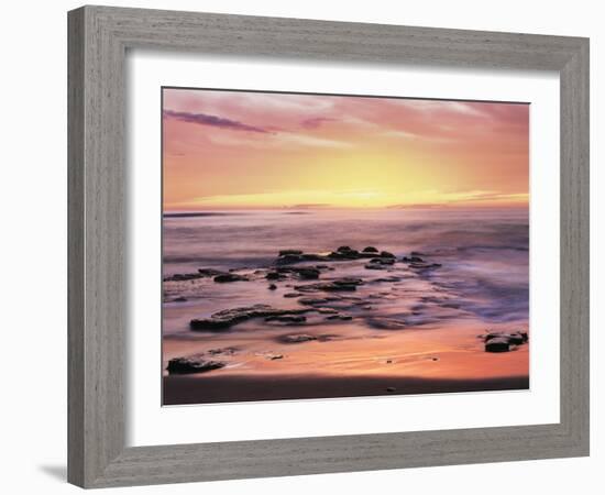 California, San Diego. Sunset Cliffs Tide Pools Reflecting the Sunset-Christopher Talbot Frank-Framed Photographic Print