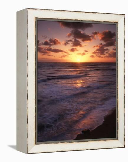 California, San Diego, Sunset Cliffs, Waves Crashing on a Beach-Christopher Talbot Frank-Framed Premier Image Canvas