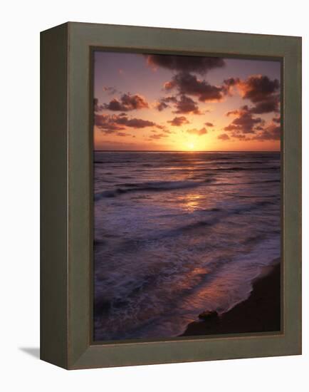 California, San Diego, Sunset Cliffs, Waves Crashing on a Beach-Christopher Talbot Frank-Framed Premier Image Canvas