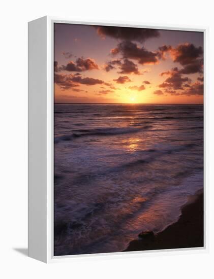 California, San Diego, Sunset Cliffs, Waves Crashing on a Beach-Christopher Talbot Frank-Framed Premier Image Canvas