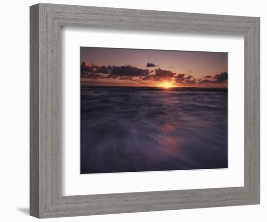 California, San Diego, Sunset Cliffs, Waves on the Ocean at Sunset-Christopher Talbot Frank-Framed Photographic Print