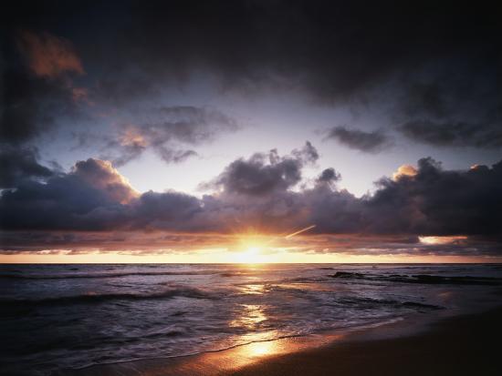 California San Diego Sunset Over A Beach And Waves On The Ocean Photographic Print Christopher Talbot Frank Art Com