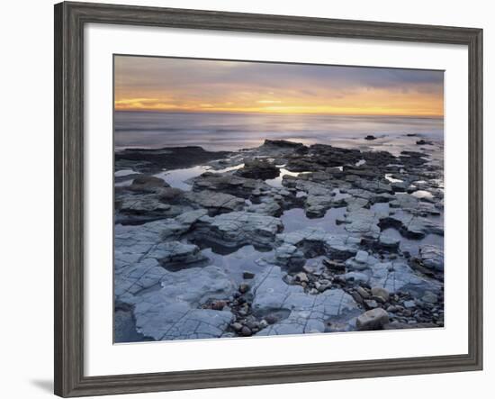 California, San Diego, Sunset over Tide Pools on the Pacific Ocean-Christopher Talbot Frank-Framed Photographic Print