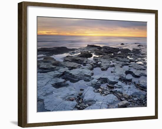 California, San Diego, Sunset over Tide Pools on the Pacific Ocean-Christopher Talbot Frank-Framed Photographic Print