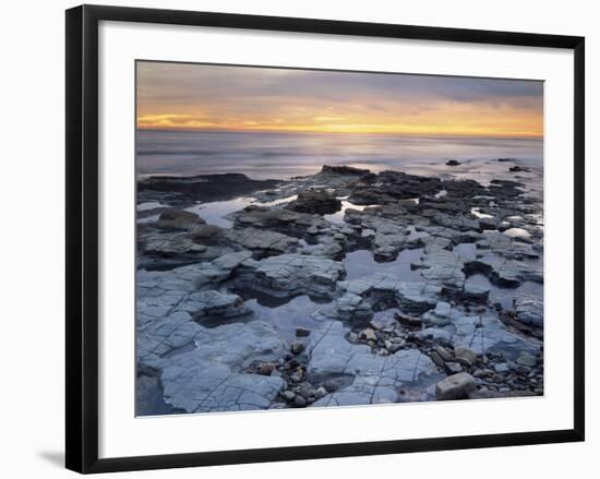 California, San Diego, Sunset over Tide Pools on the Pacific Ocean-Christopher Talbot Frank-Framed Photographic Print