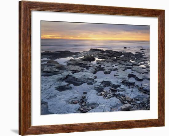 California, San Diego, Sunset over Tide Pools on the Pacific Ocean-Christopher Talbot Frank-Framed Photographic Print