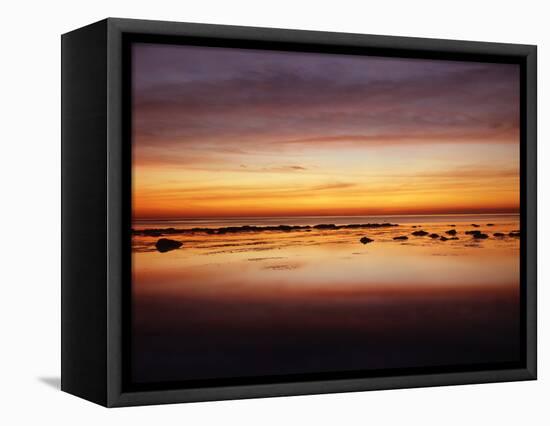 California, San Diego, Sunset over Tide Pools on the Pacific Ocean-Christopher Talbot Frank-Framed Premier Image Canvas