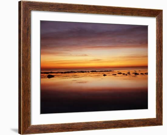 California, San Diego, Sunset over Tide Pools on the Pacific Ocean-Christopher Talbot Frank-Framed Photographic Print