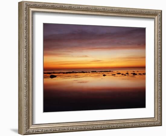 California, San Diego, Sunset over Tide Pools on the Pacific Ocean-Christopher Talbot Frank-Framed Photographic Print