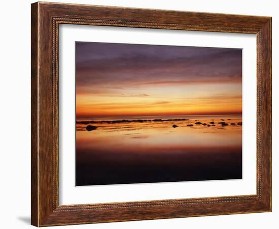 California, San Diego, Sunset over Tide Pools on the Pacific Ocean-Christopher Talbot Frank-Framed Photographic Print