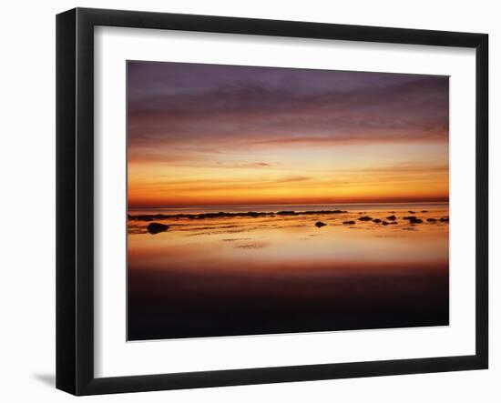 California, San Diego, Sunset over Tide Pools on the Pacific Ocean-Christopher Talbot Frank-Framed Photographic Print
