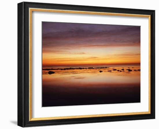 California, San Diego, Sunset over Tide Pools on the Pacific Ocean-Christopher Talbot Frank-Framed Photographic Print