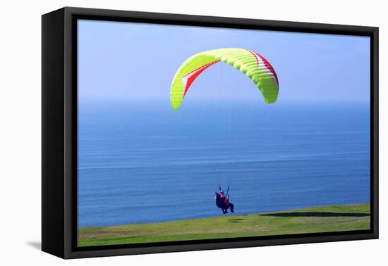 California, San Diego, Torrey Pines Gliderport. Hang Gliders Landing-Steve Ross-Framed Premier Image Canvas