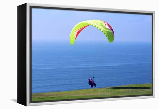 California, San Diego, Torrey Pines Gliderport. Hang Gliders Landing-Steve Ross-Framed Premier Image Canvas